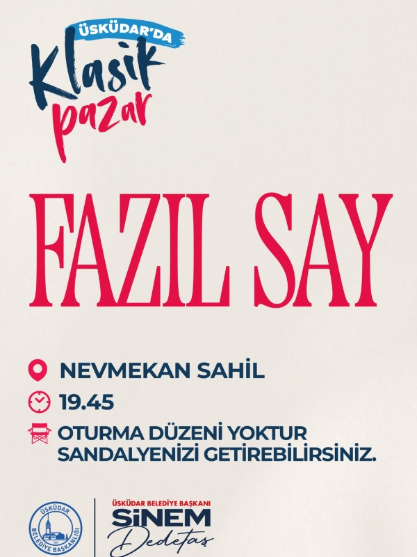 Fazıl Say, 28 Haziran'da Nevmekân Sahil'de Konser Verecek