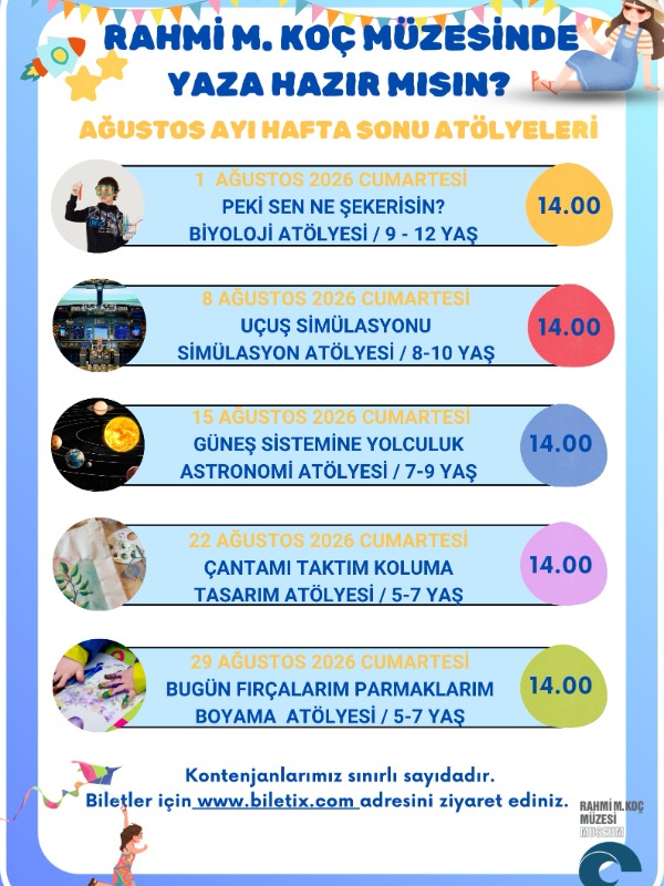 Rahmi M. Koç Müzesi'nde Yaz Atölyeleriyle Küçük Kaşifler Keşfe Çıkıyor