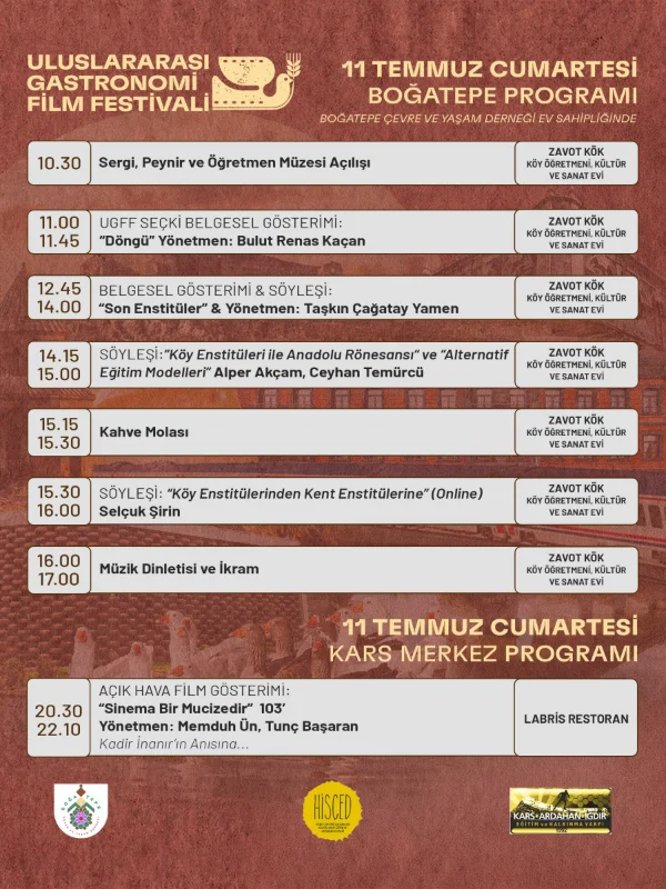 Uluslararası Gastronomi Film Festivali Kars'ta Başlıyor