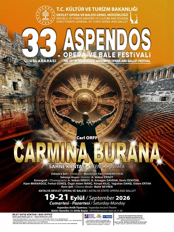 Carmina Burana, 21 Eylül'de Aspendos Antik Tiyatrosu'nda
