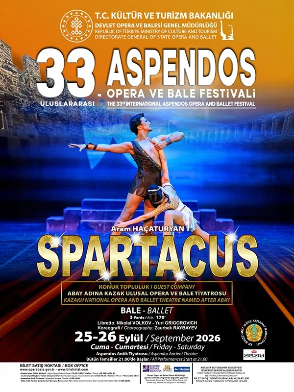 Spartaküs Balesi 25 Eylül'de Aspendos Antik Tiyatrosu'nda