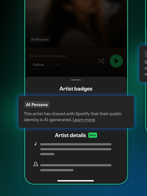 Spotify, Yapay Zeka Sanatçı Profillerine “AI Persona” Etiketi Getiriyor