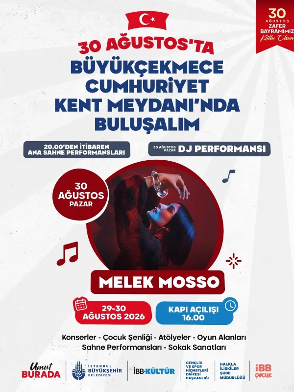 Melek Mosso Konseri 30 Ağustos'ta Büyükçekmece'de