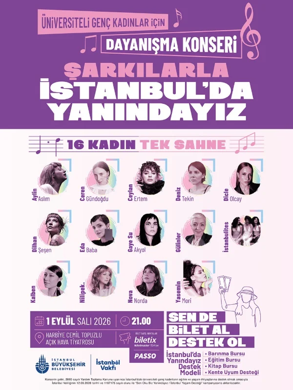 16 Kadın Sanatçı, 1 Eylül'de Harbiye'de Sahne Alıyor