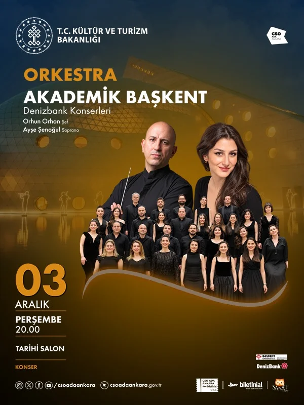 Orkestra Akademik Başkent, 3 Aralık'ta CSO Ada Ankara'da