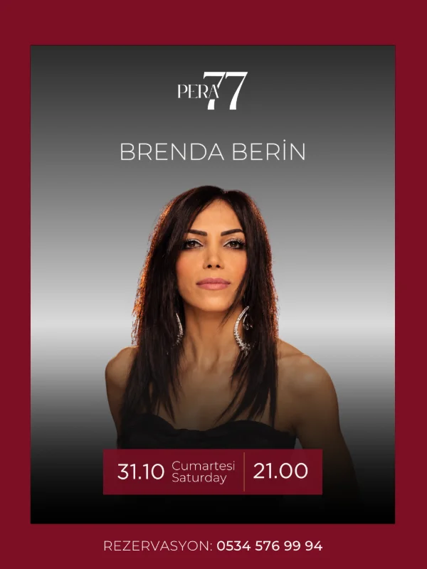 Brenda Berin, 31 Ekim'de Pera 77'de