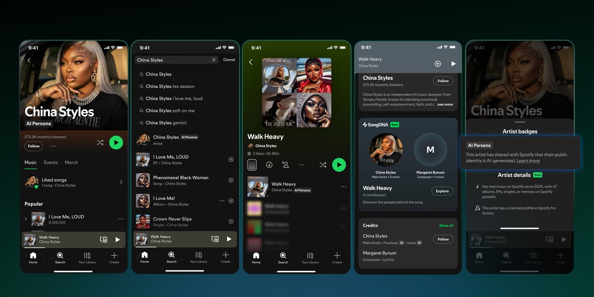 Spotify, Yapay Zeka Sanatçı Profillerine “AI Persona” Etiketi Getiriyor