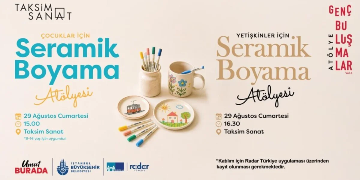 Çocuklar İçin Seramik Boyama Atölyesi Taksim Sanat'ta