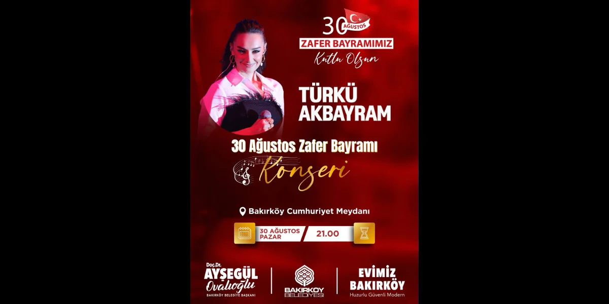 Türkü Akbayram, 30 Ağustos'ta Bakırköy'de Sahne Alacak