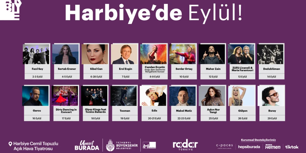 Harbiye Açık Hava Eylül Ayında Yıldızlar Geçidine Ev Sahipliği Yapıyor