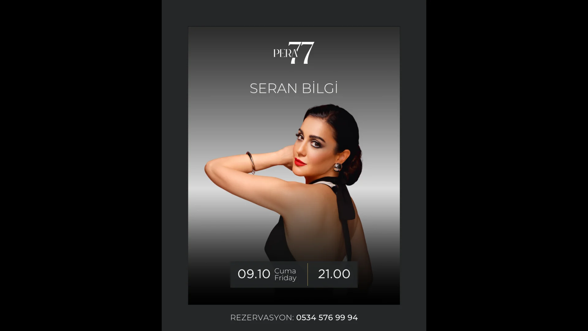 Seran Bilgi, 9 Ekim'de Pera 77'de