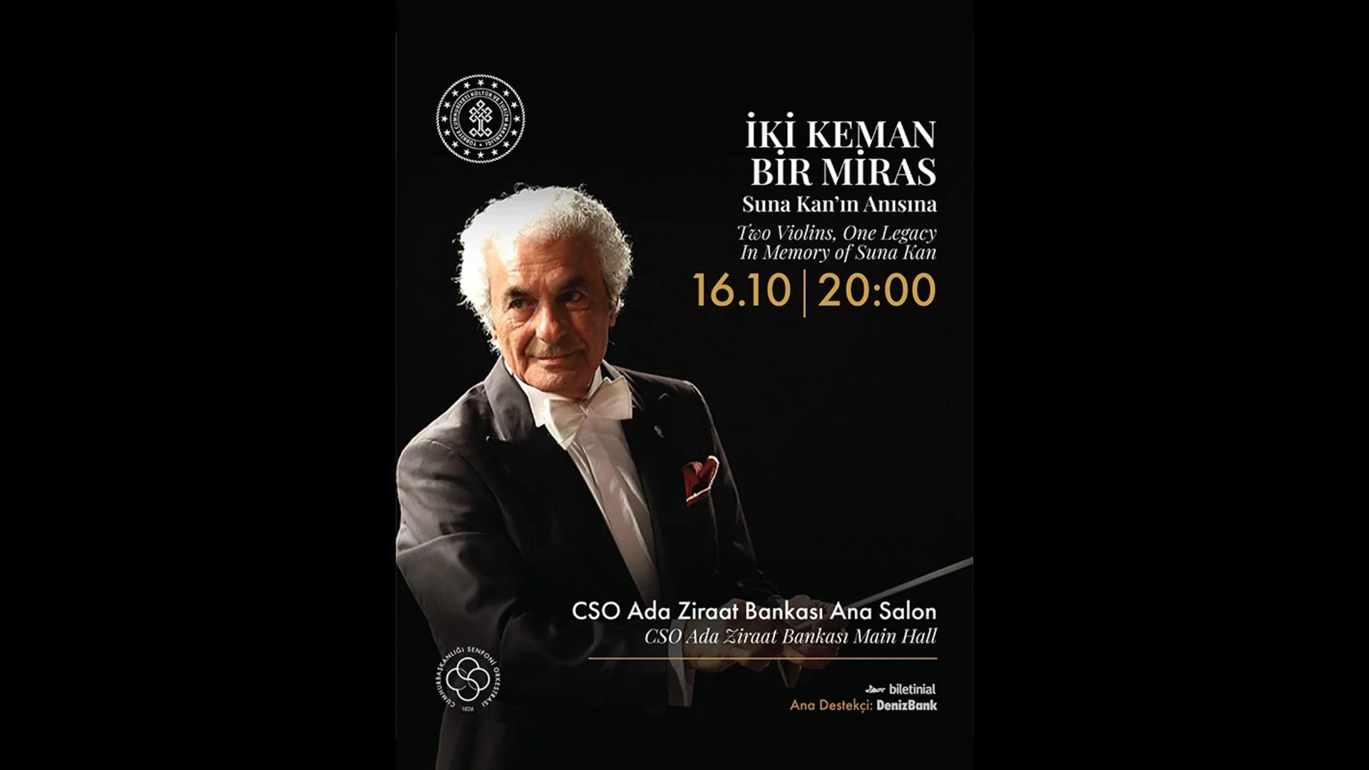 CSO 'İki Keman Bir Miras' Konseri 16 Ekim'de Ankara'da